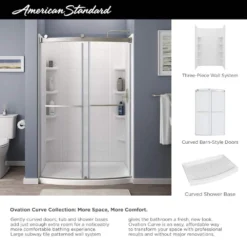 American Standard Ovation Curve 48 In. L X 30 In. W Alcove Shower Pan Base With Center Drain In Arctic White -The Home Depot arctic white american standard shower pans b8015a st3 011 66 1000