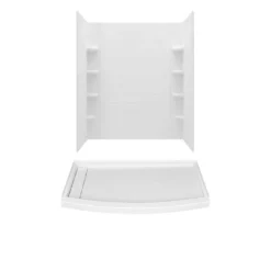 American Standard Ovation Curve 60 In. L X 30 In. W X 72 In. H Alcove Shower Kit With Shower Wall And Left Hand Shower Pan In Arctic White