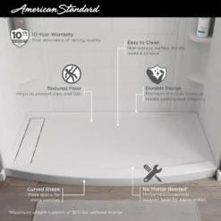 American Standard Ovation Curve 60 In. L X 30 In. W X 72 In. H Alcove Shower Kit With Shower Wall And Left Hand Shower Pan In Arctic White -The Home Depot arctic white american standard shower stalls kits vb8014lwl 77 1000