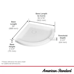 American Standard Ovation Curve 36 In. L X 36 In. W Corner Shower Pan Base With Center Drain In Arctic White -The Home Depot artic white american standard shower pans b8016a st3 011 44 1000