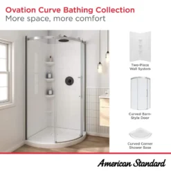 American Standard Ovation Curve 36 In. L X 36 In. W Corner Shower Pan Base With Center Drain In Arctic White -The Home Depot artic white american standard shower pans b8016a st3 011 fa 1000