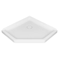 American Standard Ovation Curve 38 In. L X 38 In. W Corner Shower Pan Base With Center Drain In Arctic White