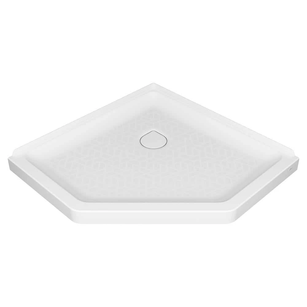 American Standard Ovation Curve 38 In. L X 38 In. W Corner Shower Pan Base With Center Drain In Arctic White 1 American Standard Ovation Curve 38 In. L X 38 In. W Corner Shower Pan Base With Center Drain In Arctic White