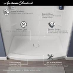 American Standard Ovation Curve 48 In. L X 30 In. W X 72 In. H Center Drain Alcove Shower Stall Kit In Matte Black -The Home Depot artic white american standard shower stalls kits 80152961sw48 243 c3 1000