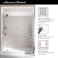 American Standard Ovation 32 In. X 60 In. X 72 In. 5-Piece Glue-Up Alcove Shower Wall Set In Beige Parchment -The Home Depot beige parchment american standard alcove shower walls surrounds 2968swt60 367 a0 1000