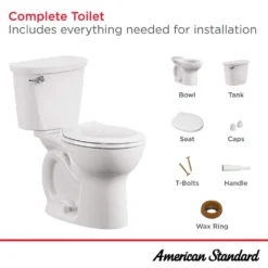 American Standard Cadet 12 In. Antimicrobial 2-Piece 1.28 GPF Single Flush Chair Height Round Toilet In Bone With Slow Close Seat -The Home Depot bone american standard two piece toilets 788ba104 021 40 1000