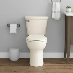 American Standard Cadet 12 In. Antimicrobial 2-Piece 1.28 GPF Single Flush Chair Height Round Toilet In Bone With Slow Close Seat -The Home Depot bone american standard two piece toilets 788ba104 021 66 1000