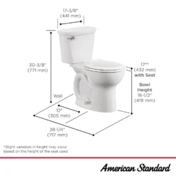 American Standard Cadet 12 In. Antimicrobial 2-Piece 1.28 GPF Single Flush Chair Height Round Toilet In Bone With Slow Close Seat -The Home Depot bone american standard two piece toilets 788ba104 021 a0 1000