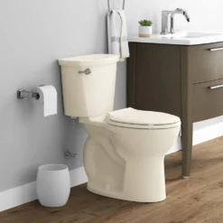 American Standard Cadet 12 In. Antimicrobial 2-Piece 1.28 GPF Single Flush Chair Height Round Toilet In Bone With Slow Close Seat -The Home Depot bone american standard two piece toilets 788ba104 021 e1 1000