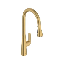 American Standard Aspirations 18 In. Single Handle Pull Down Triple Sprayer Kitchen Faucet With 360° Swivel Spout In Brushed Cool Sunrise