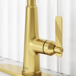 American Standard Eastcourt Single Handle Pull Down Sprayer Kitchen Faucet With Dual Spray In Brushed Cool Sunrise -The Home Depot brushed cool sunrise american standard pull down kitchen faucets 105773gn00 76 1000