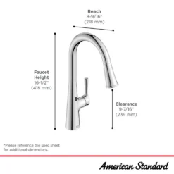 American Standard Southport 16.5 In. Single Handle Pull Down Sprayer Kitchen Faucet With 180° Spout Swivel In Brushed Cool Sunrise -The Home Depot brushed cool sunrise american standard pull down kitchen faucets 7441381 gn0 40 1000