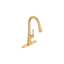 American Standard Southport 16.5 In. Single Handle Pull Down Sprayer Kitchen Faucet With 180° Spout Swivel In Brushed Cool Sunrise