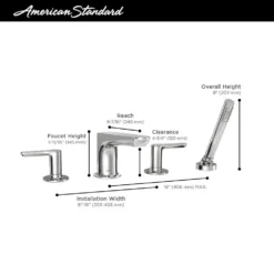 American Standard Studio S 2-Handle Deck-Mount Roman Tub Faucet For Flash Rough-In Valve With Hand Shower In Brushed Cool Sunrise -The Home Depot brushed cool sunrise american standard roman tub faucets t105901 gn0 a0 1000