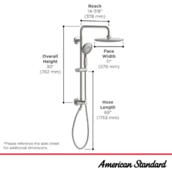 American Standard Spectra Versa 4-Spray Round 24 In. Wall Bar Shower Kit With Hand Shower 1.8 GPM In Brushed Cool Sunrise -The Home Depot brushed cool sunrise american standard wall bar shower kits 102907gn00 40 1000