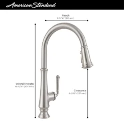 American Standard Delancey With Single Handle Pull-Down Sprayer Kitchen Faucet In Brushed Cool Sunrise -The Home Depot brushed cool sunrise pull down kitchen faucets 4279300 gn0 a0 1000