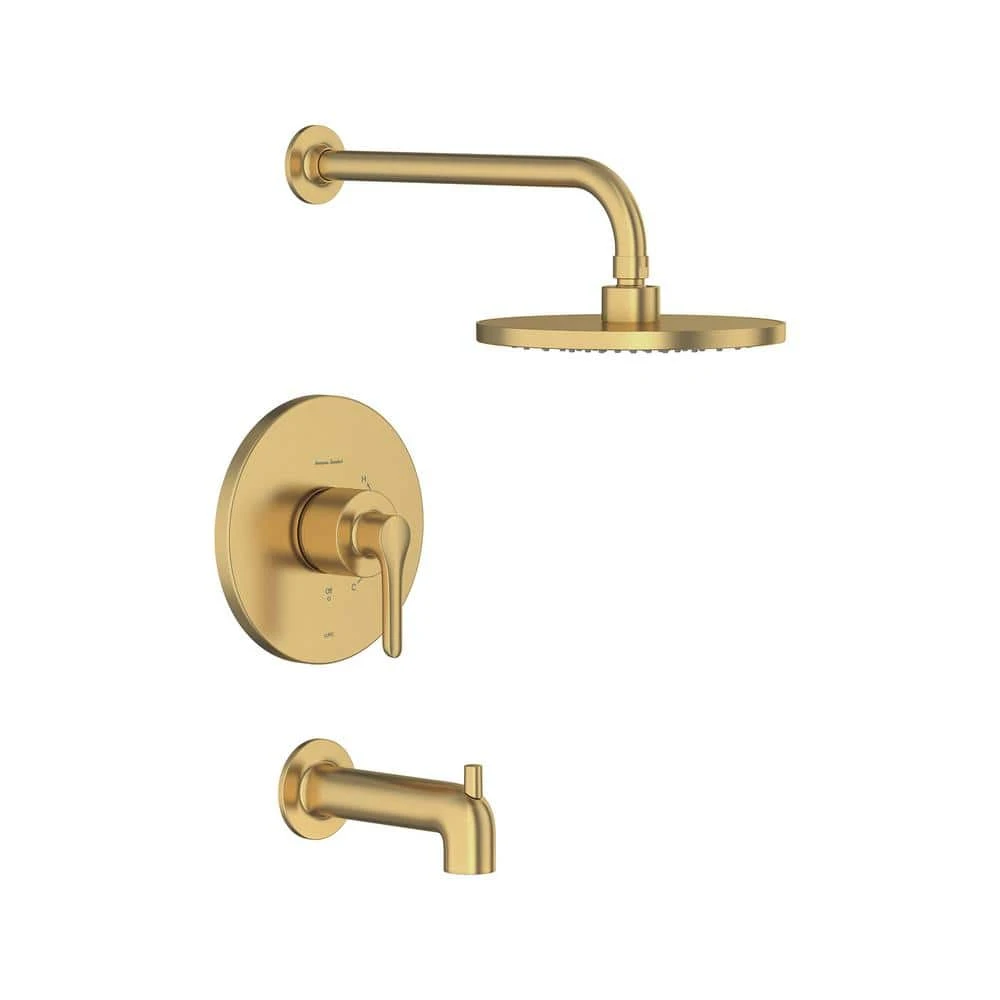 American Standard Studio S Water Saving 1-Handle Tub And Shower Faucet Trim Kit In Brushed Cool Sunrise (Valve Not Included) 1 American Standard Studio S Water Saving 1-Handle Tub And Shower Faucet Trim Kit In Brushed Cool Sunrise (Valve Not Included)
