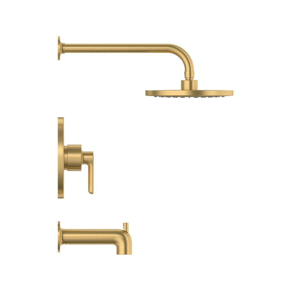 American Standard Studio S Water Saving 1-Handle Tub And Shower Faucet Trim Kit In Brushed Cool Sunrise (Valve Not Included) 2 American Standard Studio S Water Saving 1-Handle Tub And Shower Faucet Trim Kit In Brushed Cool Sunrise (Valve Not Included) - Image 2