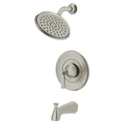 American Standard Rumson Single-Handle 1-Spray Tub And Shower Faucet With 1.8 GPM In Brushed Nickel Valve Included -The Home Depot brushed nickel american standard bathtub shower faucet combos 7417502 295 fa 1000