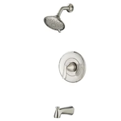 American Standard Chatfield Single-Handle 3-Spray Tub And Shower Faucet With 1.8 GPM In Brushed Nickel (Valve Included) -The Home Depot brushed nickel american standard bathtub shower faucet combos chattubshwbn bd 1d 1000