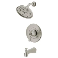 American Standard Rumson Single-Handle 3-Spray Tub And Shower Faucet Set In Brushed Nickel (Valve Included) -The Home Depot brushed nickel american standard bathtub shower faucet combos rumson2tsbn 40 1000