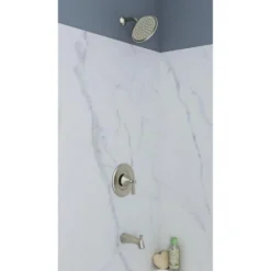 American Standard Rumson 4 In. Centerset Bathroom Faucet And Single-Handle 1-Spray Tub And Shower Faucet Set In Brushed Nickel -The Home Depot brushed nickel american standard bathtub shower faucet combos rumson4tsbn 4f 1000