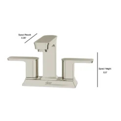 American Standard Forsey 4 In. Centerset 2-Handle Bathroom Faucet With Easy Install Push Drain In Brushed Nickel -The Home Depot brushed nickel american standard centerset bathroom faucets 7023201 295 d4 1000