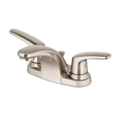 American Standard Colony Pro 4 In. Centerset 2-Handle Low-Arc Bathroom Faucet With Metal Drain In Brushed Nickel -The Home Depot brushed nickel american standard centerset bathroom faucets 7075200 295 66 1000