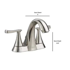 American Standard Chatfield 4 In. Centerset 2-Handle Bathroom Faucet In Brushed Nickel -The Home Depot brushed nickel american standard centerset bathroom faucets 7413201 295 d4 1000