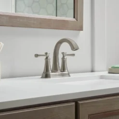 American Standard Rumson 4 In. Centerset 2-Handle Bathroom Faucet In Brushed Nickel -The Home Depot brushed nickel american standard centerset bathroom faucets 7417201 295 31 1000