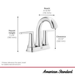 American Standard Becklow 4 In. Centerset Double Handle Bathroom Faucet With Drain Kit Included In Brushed Nickel -The Home Depot brushed nickel american standard centerset bathroom faucets 7429201 295 40 1000