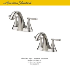 American Standard Chatfield 4 In. Centerset 2-Handle Bathroom Faucet In Brushed Nickel (Set Of 2) 13 American Standard Chatfield 4 In. Centerset 2-Handle Bathroom Faucet In Brushed Nickel (Set Of 2) -The Home Depot brushed nickel american standard centerset bathroom faucets chat4csbn bndle 40 1000