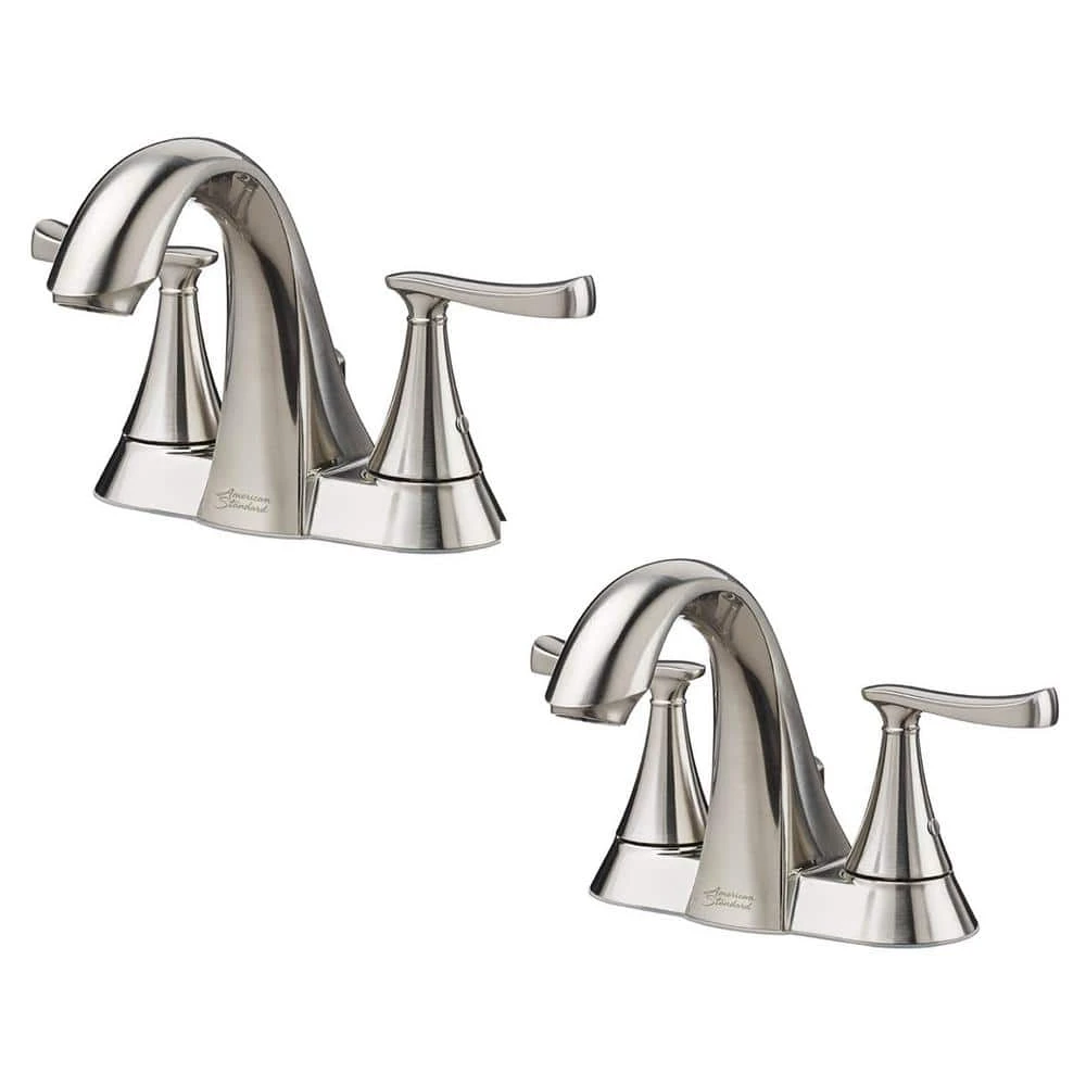 American Standard Chatfield 4 In. Centerset 2-Handle Bathroom Faucet In Brushed Nickel (Set Of 2) 1 American Standard Chatfield 4 In. Centerset 2-Handle Bathroom Faucet In Brushed Nickel (Set Of 2)