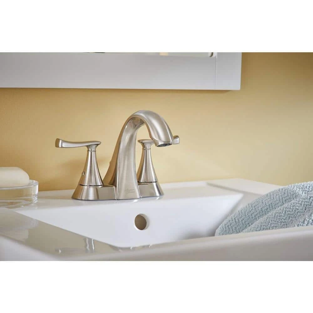 American Standard Chatfield 4 In. Centerset 2-Handle Bathroom Faucet In Brushed Nickel (Set Of 2) 2 American Standard Chatfield 4 In. Centerset 2-Handle Bathroom Faucet In Brushed Nickel (Set Of 2) - Image 2