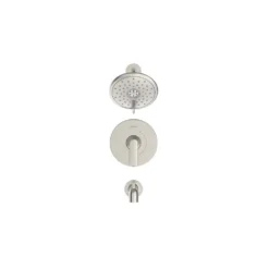 American Standard Aspirations Single-Handle Wall Mount Tub And Shower Trim In Brushed Nickel - 1.75 GPM (Valve Not Included) -The Home Depot brushed nickel american standard shower bathtub trim kits tu061508 295 40 1000