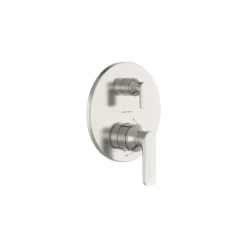 The Home Depot 34 American Standard Aspirations 2-Handle Wall Mount Valve Trim In Brushed Nickel (Valve Not Included)