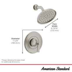 American Standard Rumson Single-Handle 1-Spray Shower Faucet With 1.8 GPM In Brushed Nickel Valve Included -The Home Depot brushed nickel american standard shower faucets 7417501 295 c3 1000