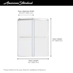 American Standard Ovation Curve 60 In. L X 30 In. W X 72 In. H Alcove Shower Kit With Sliding Frameless Shower Door, Left Hand Shower Pan -The Home Depot brushed nickel american standard shower stalls kits vb8014ldr 295 4f 1000