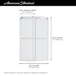 American Standard Ovation Curve 48 In. L 30 In. W 72 In. H Alcove Shower Kit With Sliding Frameless Shower Door And Shower Pan -The Home Depot brushed nickel american standard shower stalls kits vb8015dr 295 4f 1000