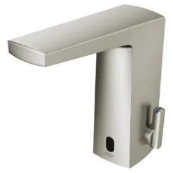 American Standard Paradigm Base Model AC Powered Single Hole Touchless Bathroom Faucet With Above-Deck Mixing 0.5 GPM In Brushed Nickel -The Home Depot brushed nickel american standard single hole bathroom faucets 702b205 295 77 1000