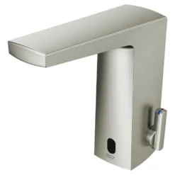 American Standard Paradigm Base Model AC Powered Single Hole Touchless Bathroom Faucet With SmarTherm 1.5 GPM In Brushed Nickel -The Home Depot brushed nickel american standard single hole bathroom faucets 702b315 295 66 1000