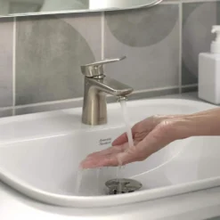 American Standard Aspirations Petite Single Handle Deck Mount Bathroom Faucet With Drain In Brushed Nickel -The Home Depot brushed nickel american standard single hole bathroom faucets 7061131 295 31 1000