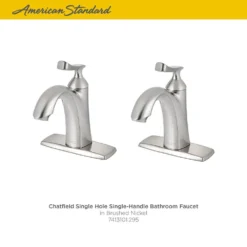 American Standard Chatfield Single Hole Single-Handle Bathroom Faucet (Set Of 2) In Brushed Nickel -The Home Depot brushed nickel american standard single hole bathroom faucets chatmonosbn bnd 40 1000