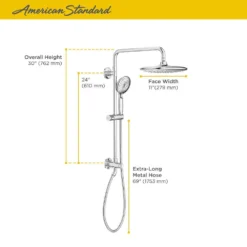 American Standard Spectra Versa 4-Spray Round 24 In. Wall Bar Shower Kit With Hand Shower 1.8 GPM In Brushed Nickel -The Home Depot brushed nickel american standard wall bar shower kits 9038804 295 40 1000