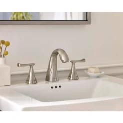 American Standard Chatfield 8 In. Widespread 2-Handle Bathroom Faucet In Brushed Nickel (Set Of 2) -The Home Depot brushed nickel american standard widespread bathroom faucets chatwidebn bndl 31 1000