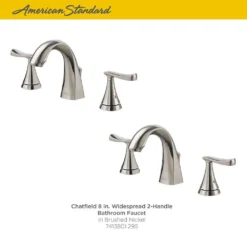 American Standard Chatfield 8 In. Widespread 2-Handle Bathroom Faucet In Brushed Nickel (Set Of 2) -The Home Depot brushed nickel american standard widespread bathroom faucets chatwidebn bndl 40 1000