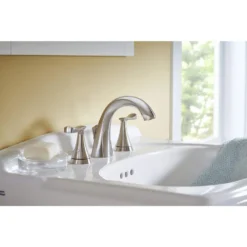 American Standard Chatfield 8 In. Widespread 2-Handle Bathroom Faucet In Brushed Nickel (Set Of 2) -The Home Depot brushed nickel american standard widespread bathroom faucets chatwidebn bndl 77 1000