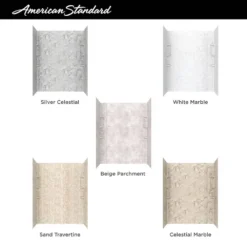 American Standard Ovation 32 In. X 60 In. X 59 In. 5-Piece Glue-Up Alcove Bath Wall Set In Celestial Marble -The Home Depot celestial marble american standard tub surrounds 2968bwt60 369 66 1000