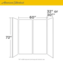 American Standard Passage 60 In. X 72 In. Left Drain 4-Piece Glue-Up Alcove Shower Wall, Shelf, Door And Base Kit In Gray Concrete -The Home Depot gray concrete american standard shower stalls kits p2739lho 372 44 1000