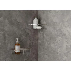 American Standard Passage 60 In. X 72 In. Left Drain 4-Piece Glue-Up Alcove Shower Wall, Shelf, Door And Base Kit In Gray Concrete -The Home Depot gray concrete american standard shower stalls kits p2739lho 372 4f 1000